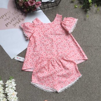 Bộ hoa thô tay trễ size 4-8